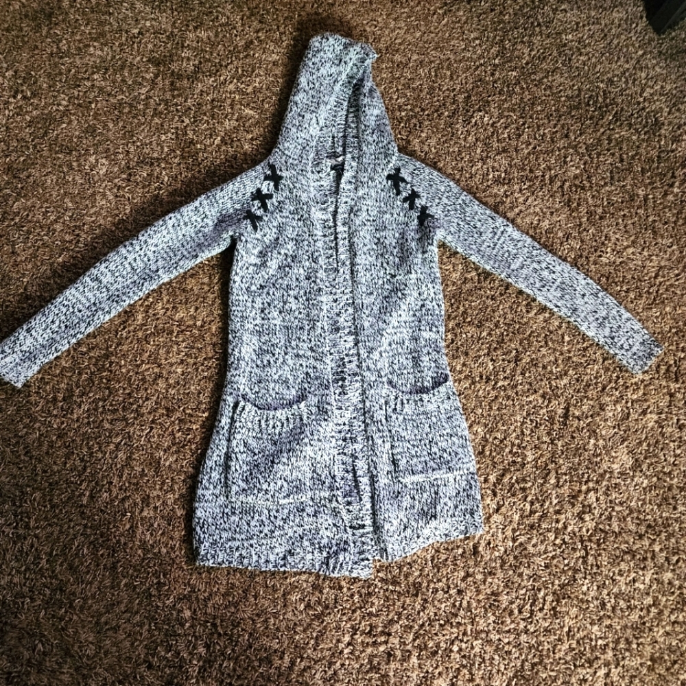 Women's Knitted Open front Sweater Hooded Cadigan